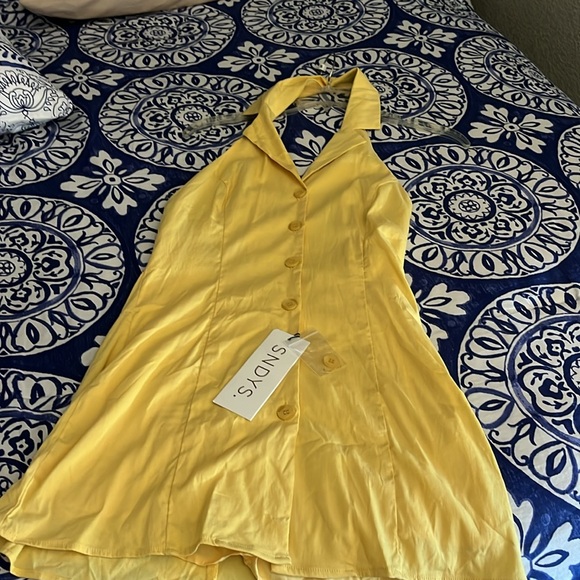 REVOLVE Yellow Halter Neck Mini Sundress - Picture 6 of 7